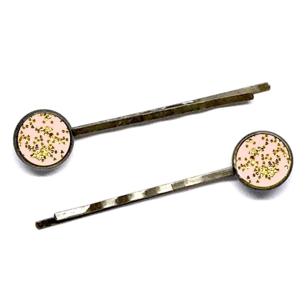 Pink & Gold Glitter Earrings